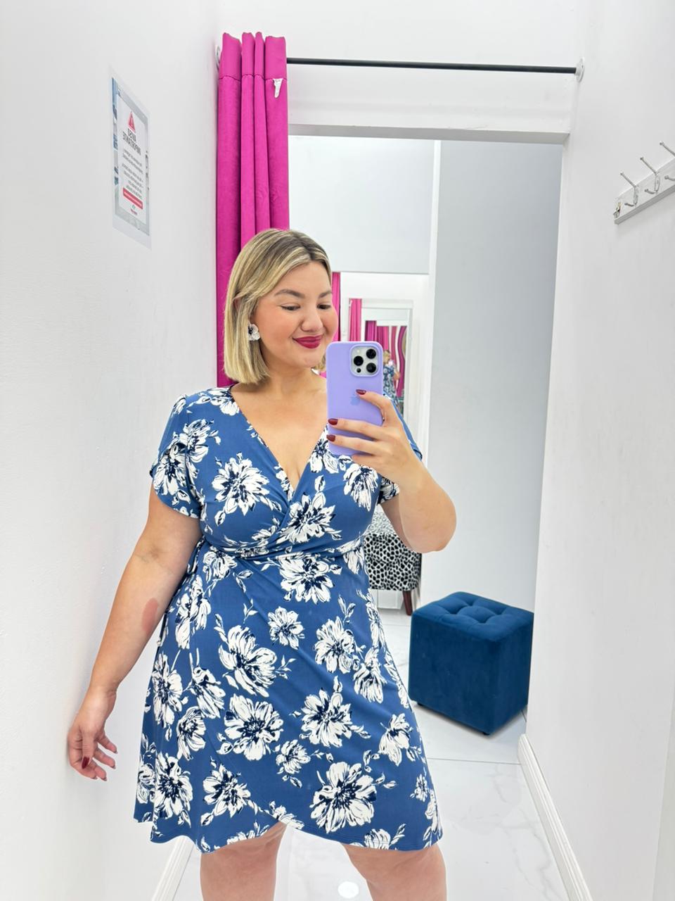 Vestido wrap Aurora Azul