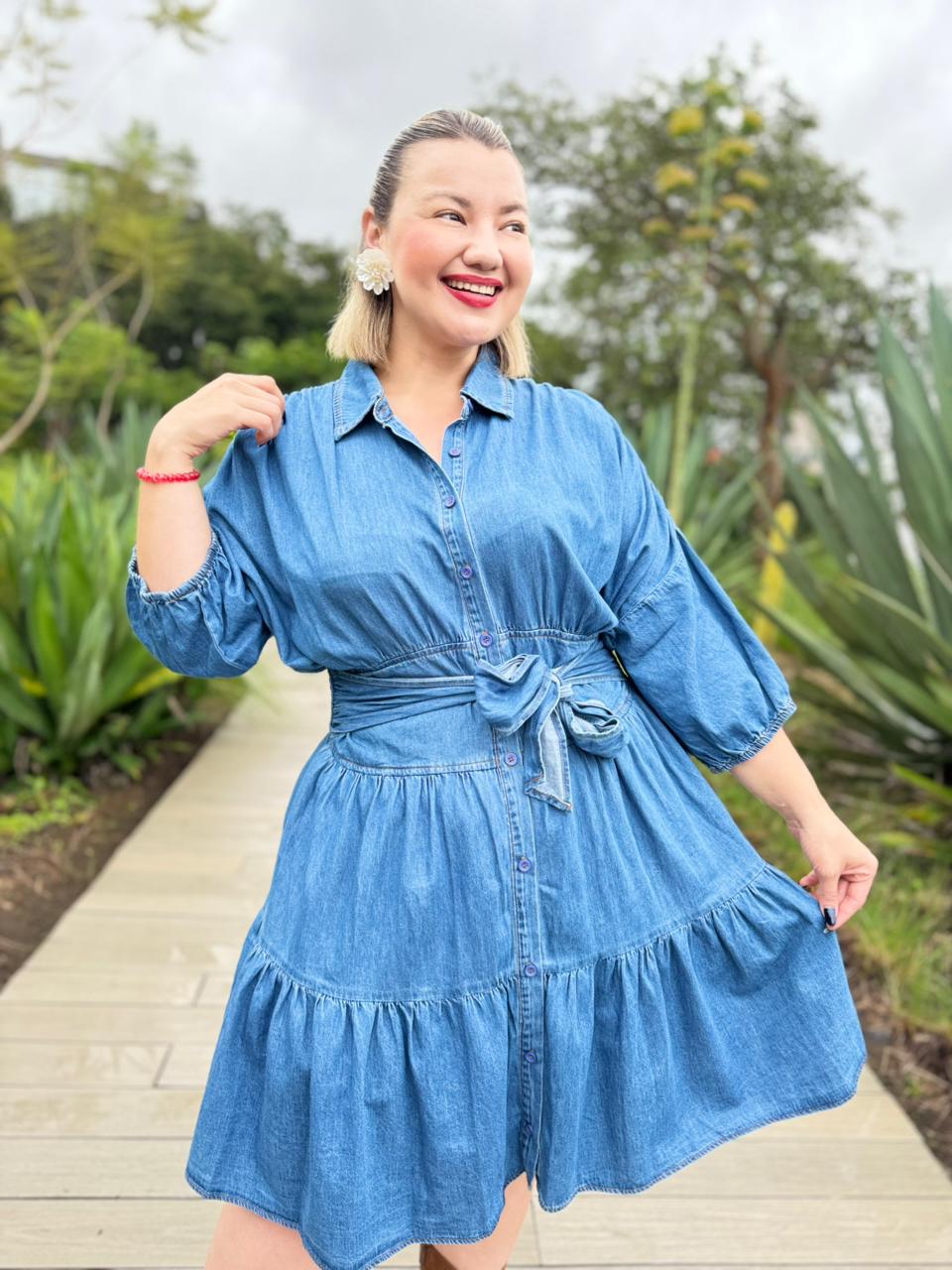 Vestido mini Denim Tie