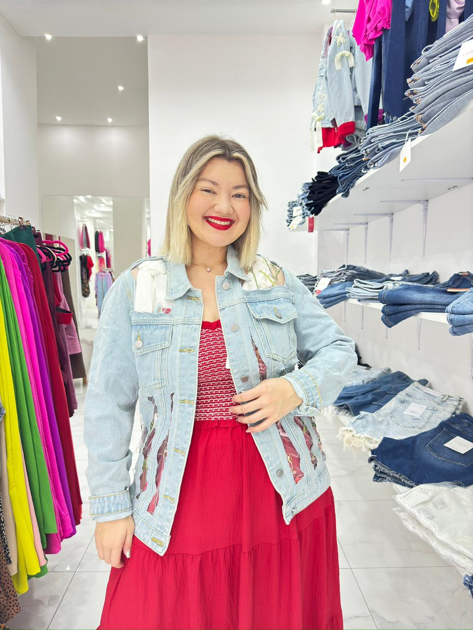 Jacket mezclilla Encanto Floral