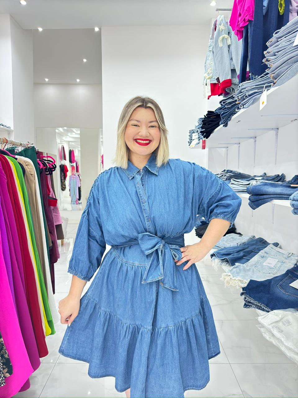 Vestido mini Denim Tie