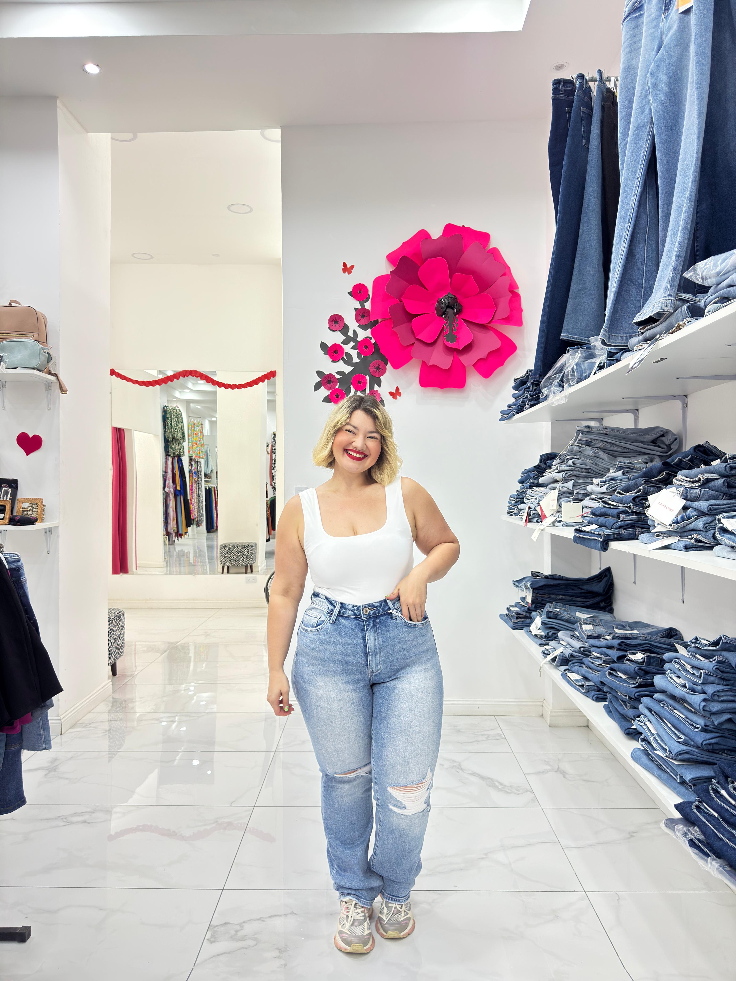 Jeans wide leg claro