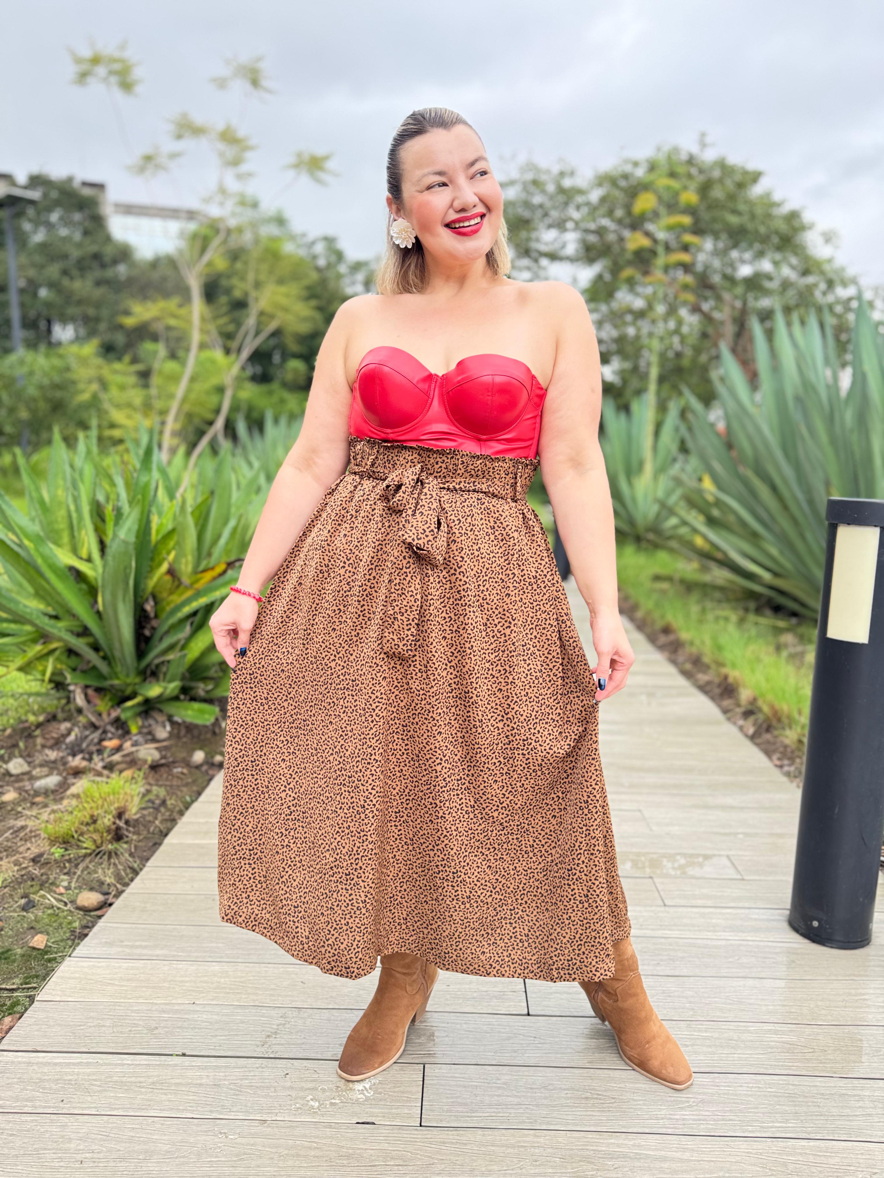 Maxi Falda Animal Print Lina